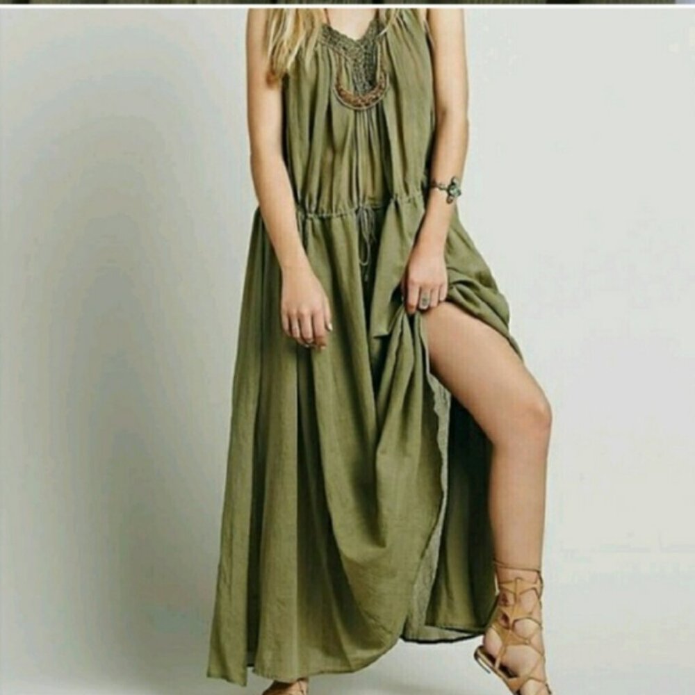 NWOT Authentic Vintage Free People Endless Summer Gauze Maxi Dress